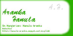 aranka hanula business card